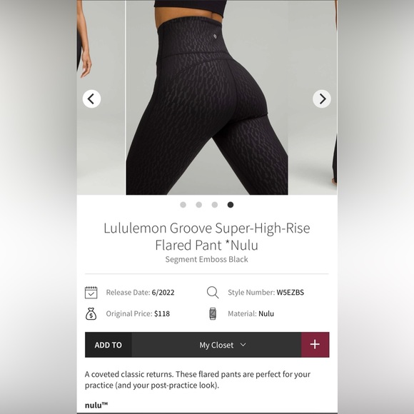 NWT Lululemon SHR Groove Flare Pants 6 - Picture 7 of 7